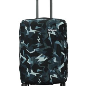 BIGWING Protective Cover in Polyester Fabric with Camouflage Print for | 24′ Inch Medium Size | Hard Luggage Trolley Bag Cover (Fits Only On Fiber – Plastic Trolley Bag)