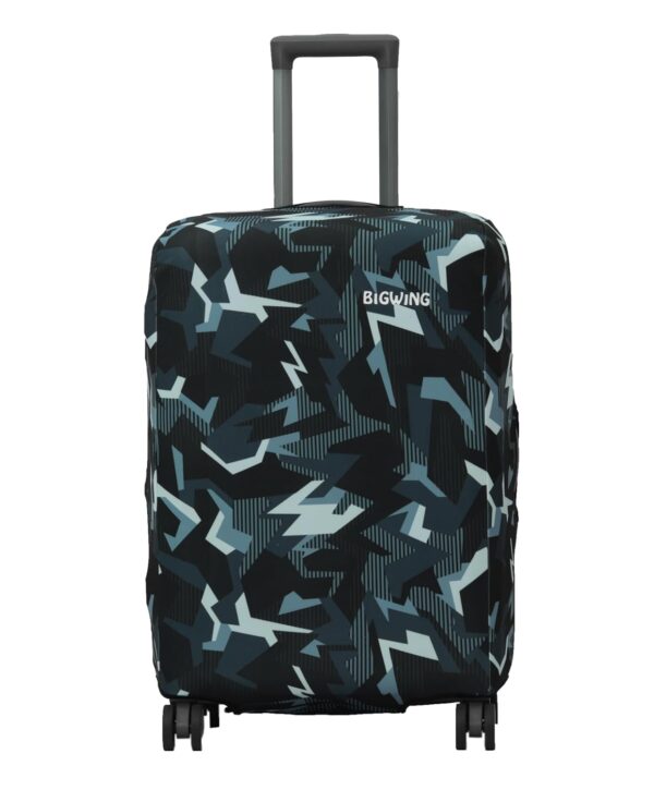 BIGWING Protective Cover in Polyester Fabric with Camouflage Print for | 24′ Inch Medium Size | Hard Luggage Trolley Bag Cover (Fits Only On Fiber – Plastic Trolley Bag)