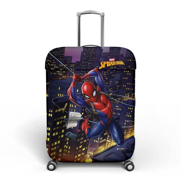 Kuber Industries Marvel Spiderman Luggage Cover | Polyester Travel Suitcase Cover | Washable | Stretchable Suitcase Protector | 22-26 Inch | Medium | Multicolor