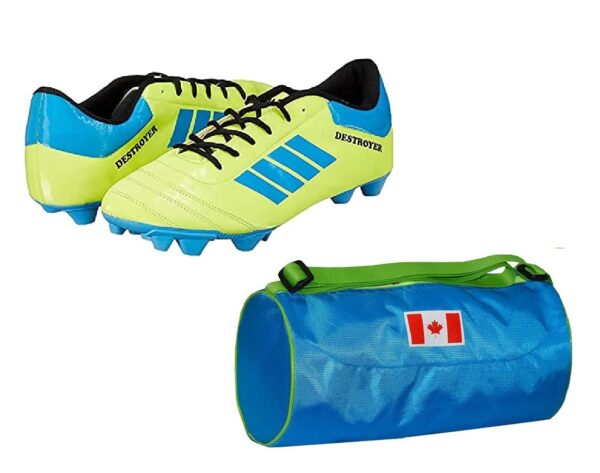 Charged Sports Bag Toronto Large Sky with Gowin Football Shoe Destroyer Cyan Size-7