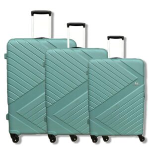 American Tourister Polypropylene (PP) Wayfarer Set Of 3 4 Spinner Wheel Hard Luggage Trolley Bags Suitcase (Small Medium Large) (Green), 55, 65, 75Cm