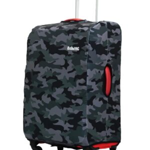 BIGWING Protective Cover in Polyester Fabric with Camouflage Print for | 20′ Inch Small Size | Soft Luggage Trolley Bag Cover (Fits Only On Fabric Trolley Bag)