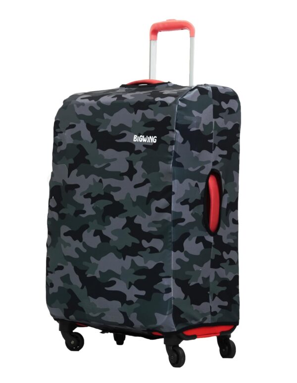 BIGWING Protective Cover in Polyester Fabric with Camouflage Print for | 20′ Inch Small Size | Soft Luggage Trolley Bag Cover (Fits Only On Fabric Trolley Bag)