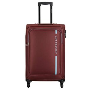 Aristocrat Polyester Dasher 4W 4 Wheel Spinner Soft Shell Trolley Bag 68 MediumRed