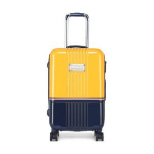 Tommy Hilfiger Unisex Twins Pro Hard Luggage Trolley Bag – Yellow+Navy, 57Cm