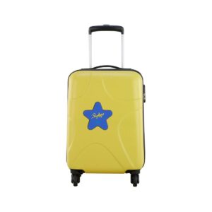 Skybags Polycarbonate Solid Pattern Star-51 Strolly 360°|4 Wheeler Speed_Wheel Trolley Bag (Yellow, Small)