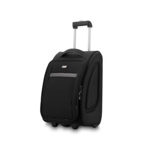 HARISSONS Sleek 38L Overnighter Trolley Bag with Wheel for Travel | Small Cabin Luggage Suitcase for Men & Women (Black)