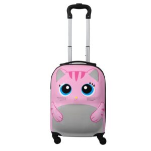 Polo Class Cute Kitty Hard-Sided Polycarbonate Kids Trolley Bag -18 Inches- Pink