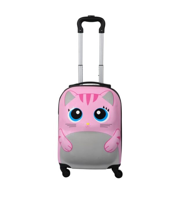 Polo Class Cute Kitty Hard-Sided Polycarbonate Kids Trolley Bag -18 Inches- Pink