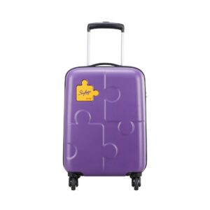 Skybags Polycarbonate Solid Pattern Puzzle-51 Strolly 360°|4 Wheeler Speed_Wheel Trolley Bag (Purple, Small)