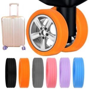 kunya 8PCS Silicone Protector Luggage Wheel Cover Trolley Wheel Cover Shock Absorption for Trolley Bag Suitcase Wheel Cover Silicone for Most 8 Spinner Wheel Bag/Chair 2inch-3inch (5cm-8cm)