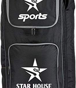 Star House New Branded Cricket Kit Bag Sports Latest 2023 (XL, Black-Grey)