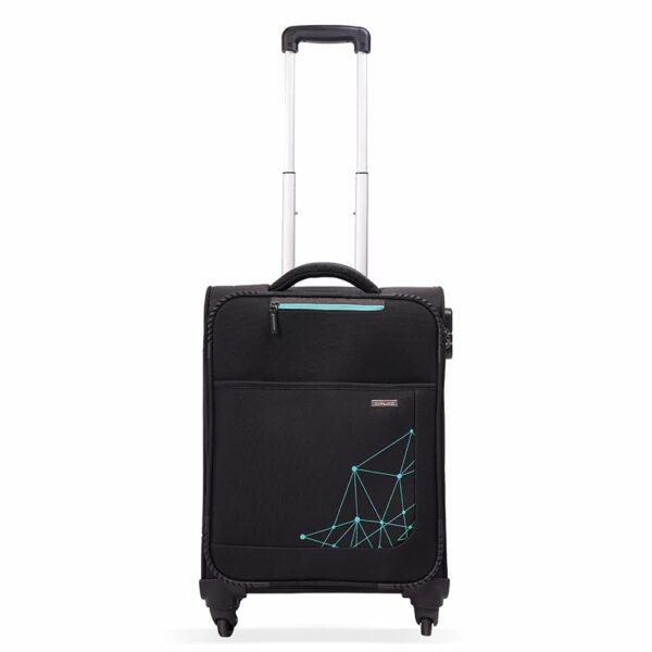 ZIPLOC Polyester Trolley Bag 20 inch (50 cm) / Suitcase/Trolley Bag Luggage (Small) solitare Black.