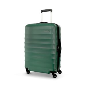 American Tourister Polycarbonate Barcelona 79 Cms Large Spinner 4 Wheels Hardside Check-in Suitcase with Smooth Sliding Wheels & Pack Smart Interiors – Forest Green, H-55 Cm