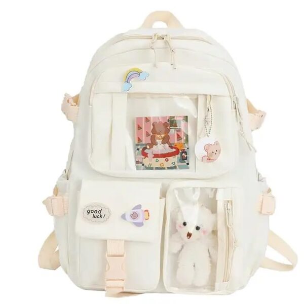 EZ Living 1pcs white school cute backpacks for student femail laptop school bag Adorable Waterproof Backpacks for Stylish Female Students Cute and Functional School Backpacks