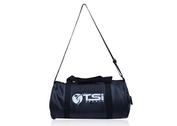 TSI Sports PU Leather Gym Duffel Bag for Men & Women Leather Gym Bag with Shoulder Strap Bag Yoga & Travel Bag for Boys & Girls,Men,Women Duffle Bag & Travelling Bag Outdoor (Black)