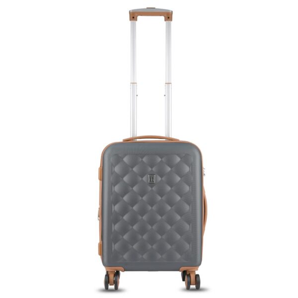 it luggage Fashionista Abs Suitcase 54 Cm Small Hard 8 Spinner Expandable Trolley (Charcoal Grey)