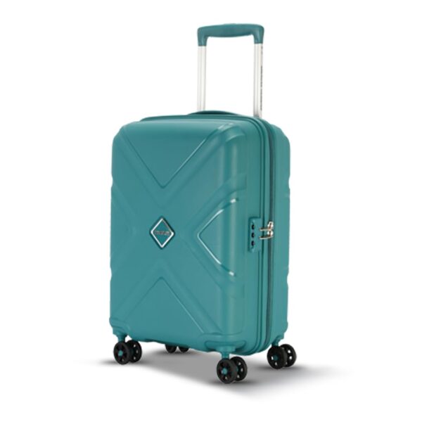 American Tourister Krossplus 55 Cms Polycarbonate Hardsided Small Cabin Luggage|Speed_Wheel 8 Wheel Suitcase|Trolley Bag, Green, 21 Centimeters