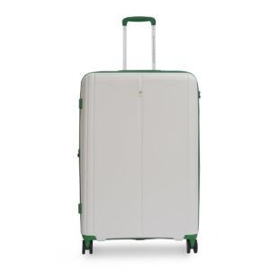 UNITED COLORS OF BENETTON Emerald Unisex Hard Luggage – White, Tsa Lock 55.5 Cm Cabin Polypropylene (Pp) Trolley Bag with 4 Spinner Wheels