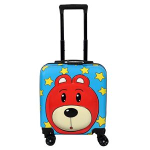 Polo Class Animal Stickers Hard-Sided Polycarbonate Kids Trolley Bag -18 Inches- Red & Blue