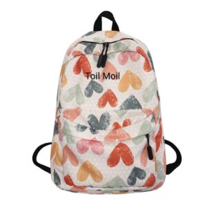 Toil Moil Casual Polyester 36 L Backpack Heart Shape School Bag Women Men Boys Girls Children Daypack College Bag Book School Sports Bag,Black