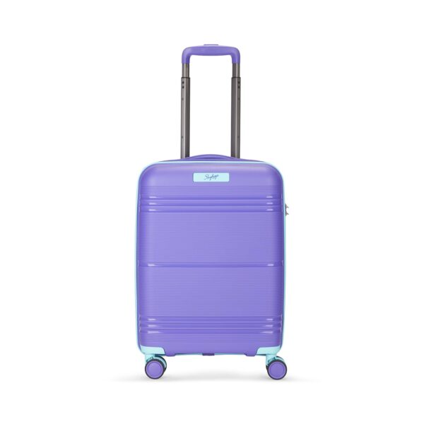 Skybags Paratrip Cabin Hard Luggage (55 cm) | Polypropylene Luggage Trolley with 8 Spinner Wheels| Purple Oppulence | Unisex