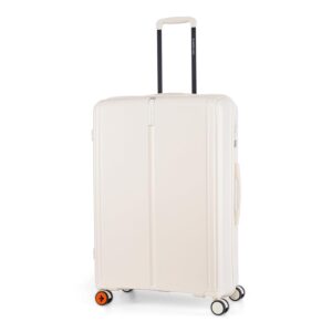 Nasher Miles The Line TSA Lock Hard-Sided Polypropylene Check-in Luggage White 28 inch |75cm Trolley Bag