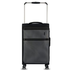 it luggage Polyester | World’s Lightest Bag-Debonair- Medium- Black-70Cm| Softsided- Check-in Luggage |8 Wheel Trolley Bag, Spinner