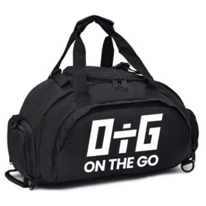 OtG ON THE GO 40L Water-Resistant Gym Duffel Bag for Men & Women (Black) | Convertible Travel Briefcase, Backpack with Shoe Compartment & Front Pocket Access | 3-in-1 Versatile Travel Backpack