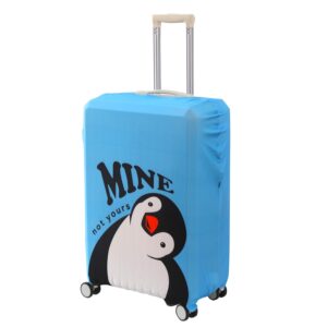 HOKIPO 180gsm Durable and Washable Suitcase Covers for Trolley Suitcase, Large (26-27inch), Blue Waddling Penguin (AR-5185-D7)