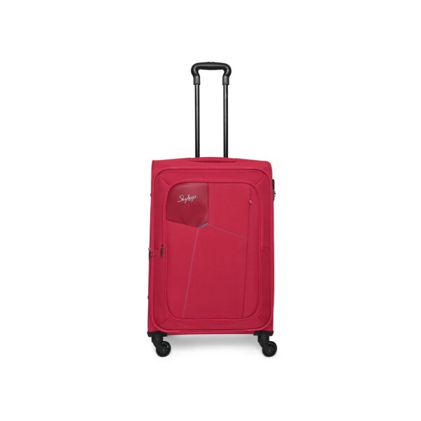 Skybags Rubik 58 cms Small Cabin Polyester Softsided 4 Spinner Wheels Luggage/Suitcase/Trolley Bag- Red