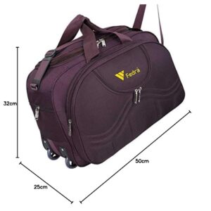 FEDRA Expandable Waterproof Polyester Lightweight 60 L Travel Duffle With 2 Wheels Purple, 25 cm