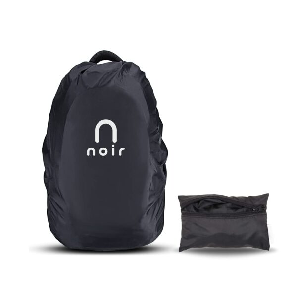 Noir Rain and Dust Cover with Pouch 100% Waterproof, Dustproof Bag Cover for Backpack, Laptop Bags, School/College/Office/Trekking Bags – 40Ltr, Black Color