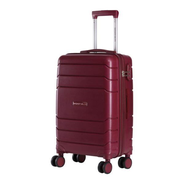 Nasher Miles Lisbon Polypropylene 65 Cms Burgundy Hardsided Check-In 8 Spinner Wheels Luggage/Trolley Bag (Nm 10312 Lisbon Burgundy 24),Red