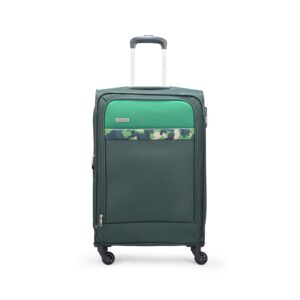 Aristocrat Commander 69Cms Premium Polyester with PVC Coating Soft Sided Check-in 4 Spinner Wheels Medium Green Suitcase