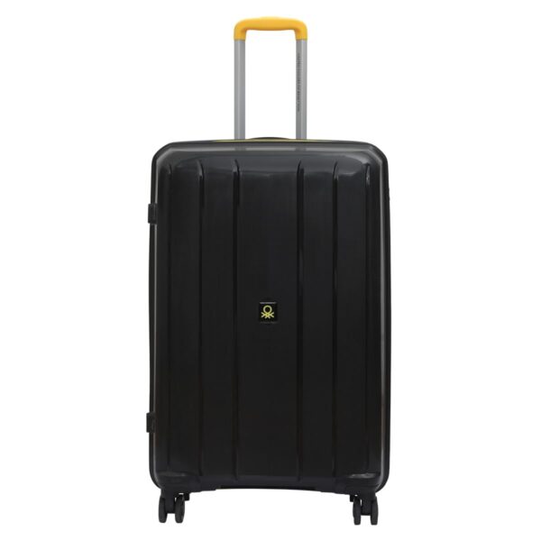 United Colors Of Benetton Wayfarer Unisex Hard Luggage – Black, TSA Lock 67 CM Medium Trolley Bag