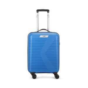 Skybags Plastic Beat-Pro Cabin Trolley Bag, 55Cm | Small | Hardsided Luggage | Smooth 8-Wheel Spinner Suitcase For Travel | 5-Year International Warranty (Seaport Blue)