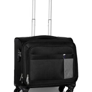 NOVEX Polyester Black Small Overnighter Laptop Trolley Bags with Wheel | 4 Wheels Luggage, Lightweight – 42cm | Laptop & 3 Main Compartment, Combination Lock Backpack for Men & Women