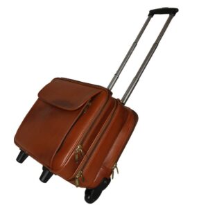 HYATT Leather Accessories Cabin Size Capacity 42 Liter’s Suitcases & Trolley Bags for Men Luggage Tan