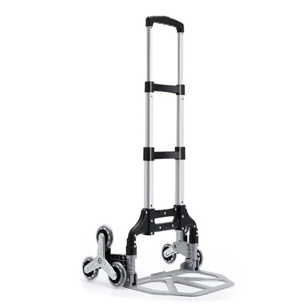 Aloxe Folding Portable Stair Climbing Cart Trolley: Portable Luggage Trolley w/Adjustable Handle, Bungee Cord Tri-Wheel, Hand Truck, Lightweight Dolly cart, Luggage Moving for Home & Office.