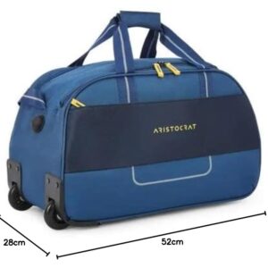 Aristocrat Polyester Solid Pattern Fitch Dft 52 Hard 2 Wheels In-Line Skate Carry-On Luggage (Blue, Small), 52 Cm