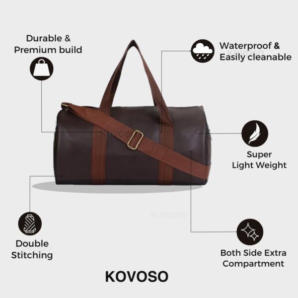 KOVOSO Durable Sports Gym Travel Duffel Bag with Shoulder Strap | Fitness Bag for Gym, Basketball, Football & More | Versatile Multi-Purpose Bag with Side Compartments for Easy Organization