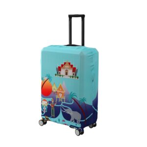 HOKIPO Suitcase Covers for Trolley Suitcase, 180gsm Durable and Washable, Medium (23-24inch), Gradient Blue Thrill Seeker (NEW-5184-D11)