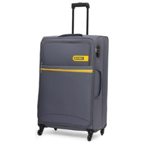 Citizen Journey Pulse Trolley Bag for Travel 78 cms Large Check-in Luggage Bag | Polyester Soft Sided Suitcase for Travel with 4 Spinner Wheel & Built-in Combination Lock (Grey)