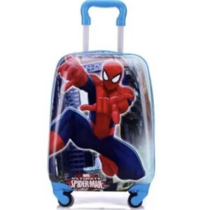 ADSON Abs Kid’s Trolley 360 Rotating Luggage 360 Degree Wheels Non-Breakable Spider Man 16 Inch Kids Softsided Suitcase With 4 360 Degree Wheel Travel Trolley Bag(Blue)