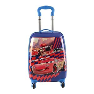 Heart Home 18inch Polycarbonate & ABS Kids Trolley Bags for Girls & Boys with 360 Degree Rotating Wheels | Hardsided Cabin Travel Suitcase for Kids | DTB2008, Disney Cars – Blue & Red