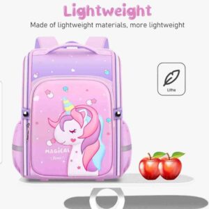 Magical Unicorn Backpack for Girls, Stylish Durable Water-Resistant School Bag for Girls Kids Birthday & Rakhi Gift – Purple