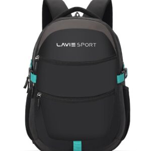 Lavie Sport Laptop backpack 29 litres Casual Bag with Padded Laptop Sleeve for Men & Women | Rain Cover Backpack for Boys & Girls