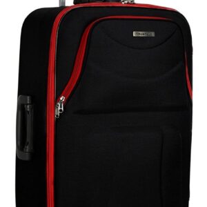 Scottish Model Polyester Soft-Side 66cm Medium Chack-in Luggage Trolley Bag…(Medium, Black Red)