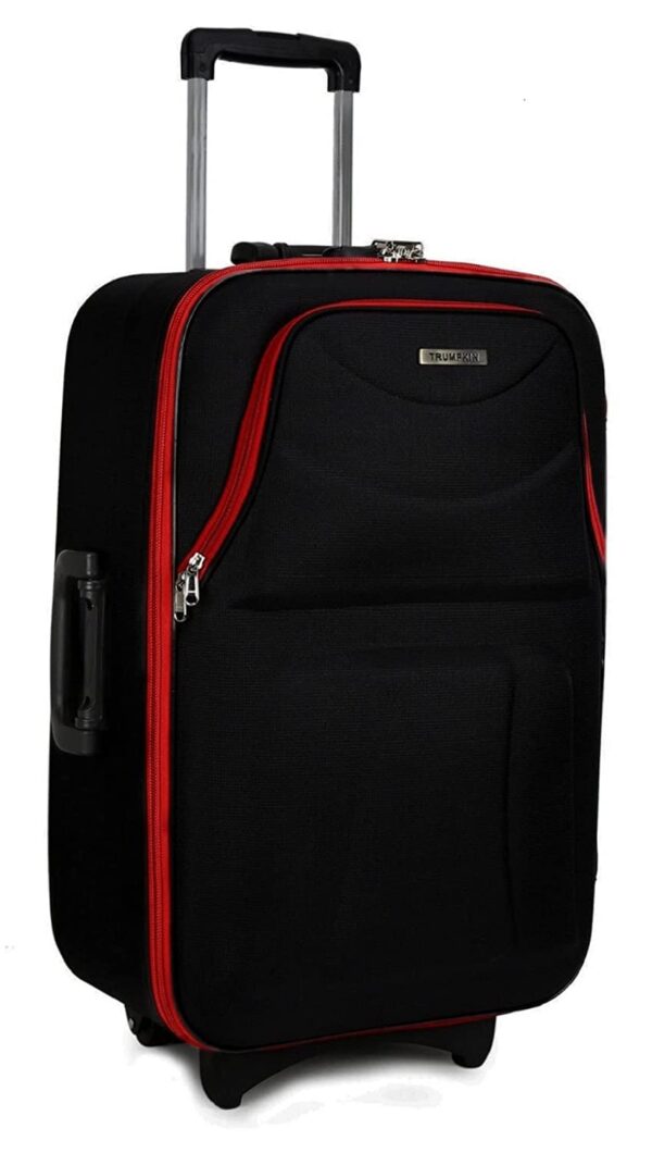 Scottish Model Polyester Soft-Side 66cm Medium Chack-in Luggage Trolley Bag…(Medium, Black Red)